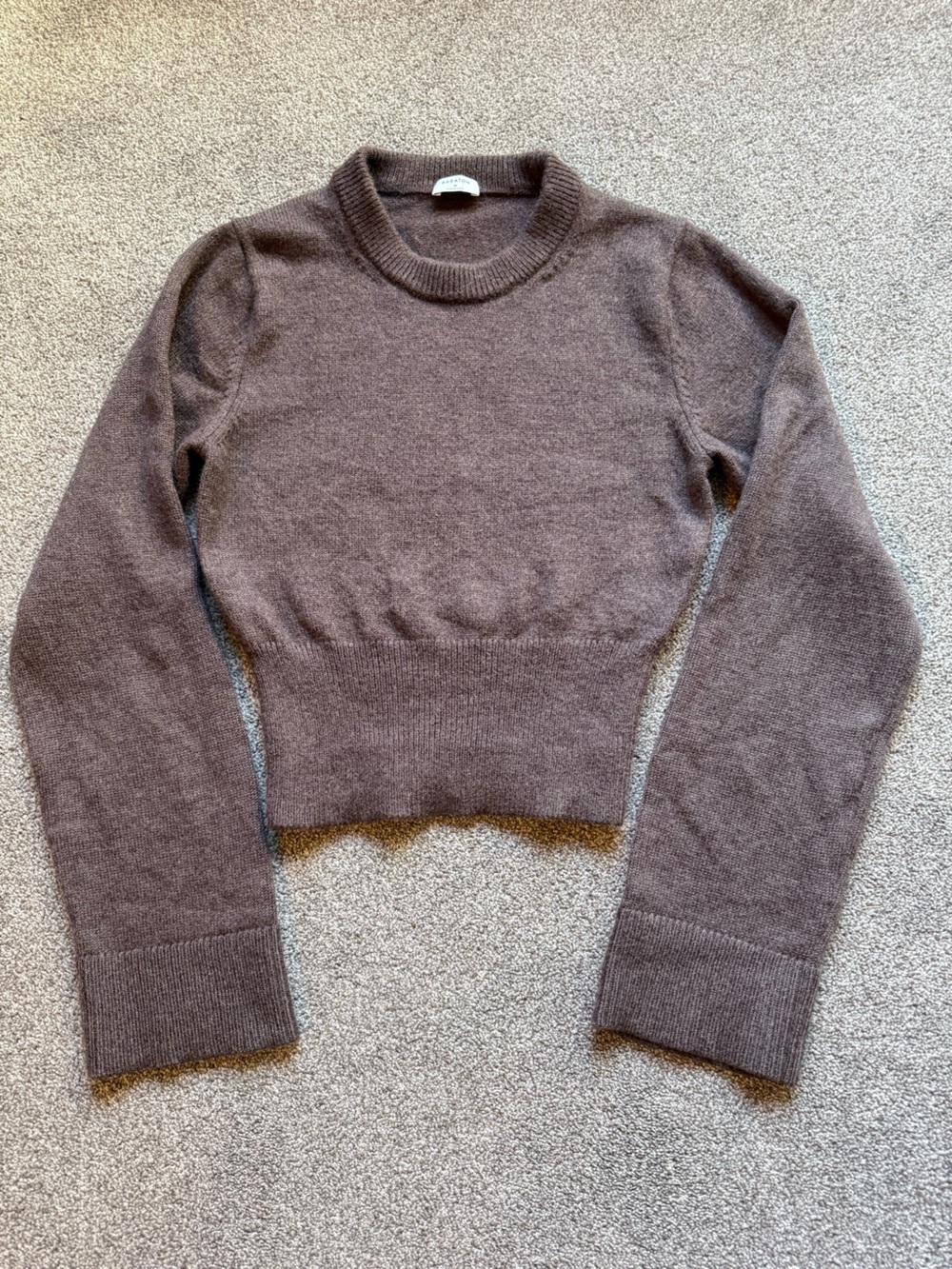 Babaton Brown Scoopneck Women's Knit Sweater